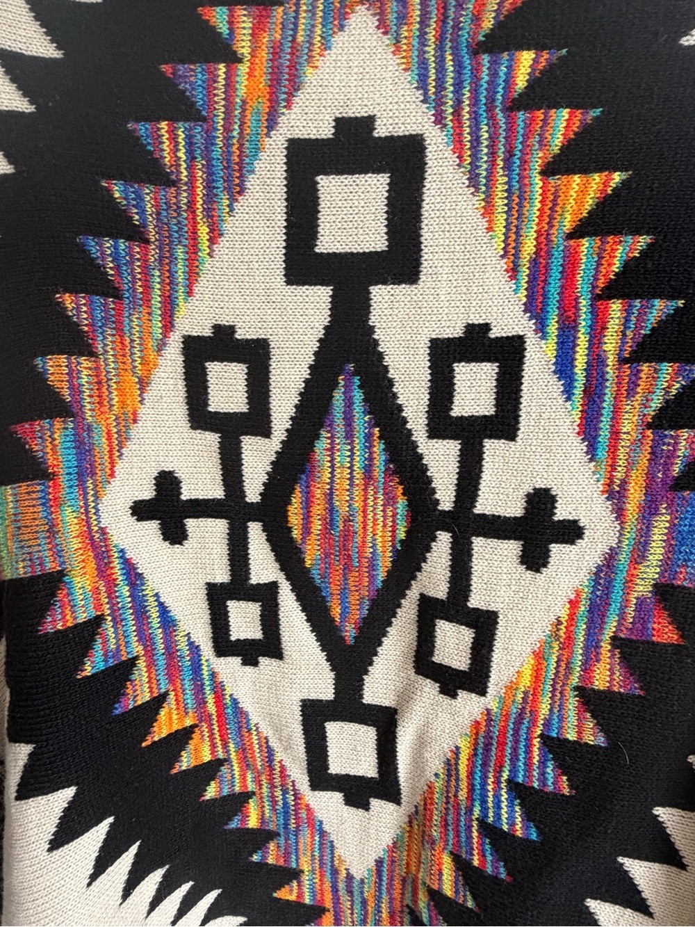 Northern Angel Aztec Southwestern Waterfall Open Front Cardigan Medium Tribal - Picture 4 of 11